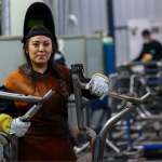 Woman working in a factory